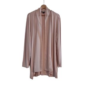 Lauren Ralph Lauren Chiffon Trim Long Viscose Cardigan